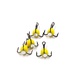 Крючок-тройник Яман Светофор (с камнем, 5 шт) флуоресцентный желтый, №12. Фото 1