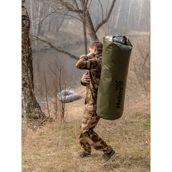 Гермомешок Helios 90 л с лямками (d33/125см) хаки