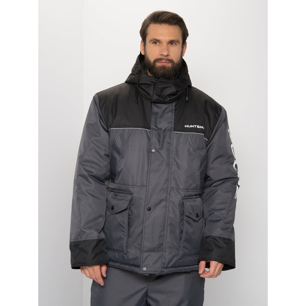 Костюм зимний Huntsman Полюс (тк. Cell) серый/чёрный