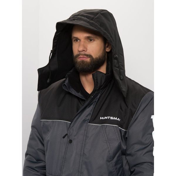 Костюм зимний Huntsman Полюс (тк. Cell) серый/чёрный