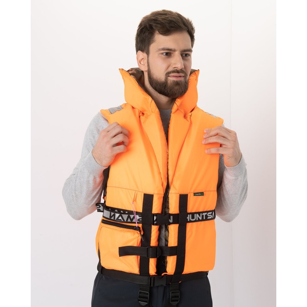 Жилет спасательный Huntsman Двусторонний ПР оранжевый/Лес
