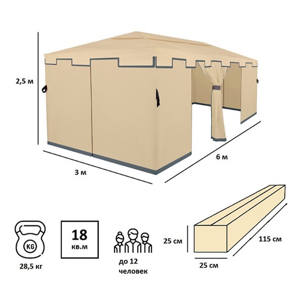 Тент садовый Green Glade 1048
