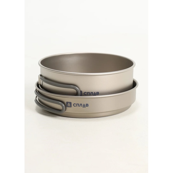 Набор титановой посуды Сплав (1 кастрюля, 1 сковородка, 1250+800 мл)