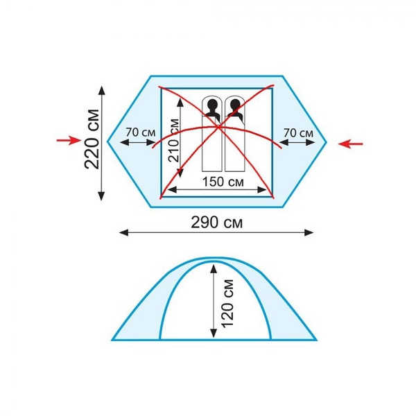 Палатка Tramp Peak 2 V2 серый