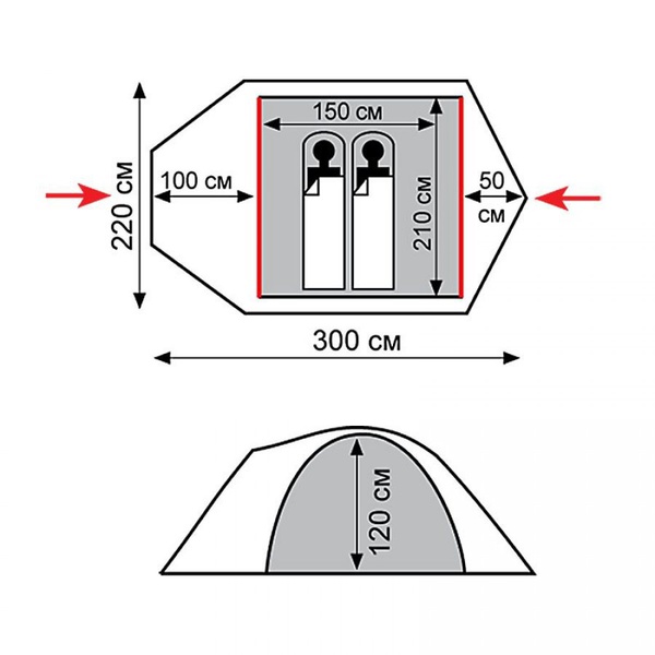 Палатка Tramp Mountain 2 V2 серый