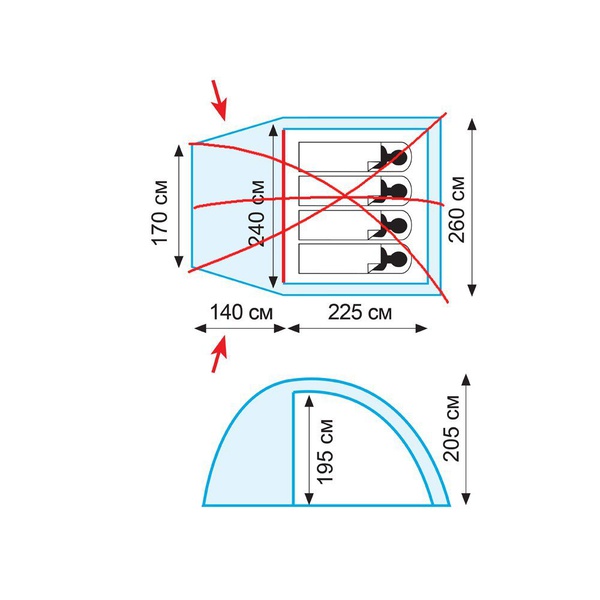 Палатка Tramp Bell 4 V2 зелёный