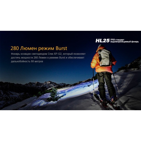 Фонарь налобный Fenix HL25 XP-G2 (R5) Желтый