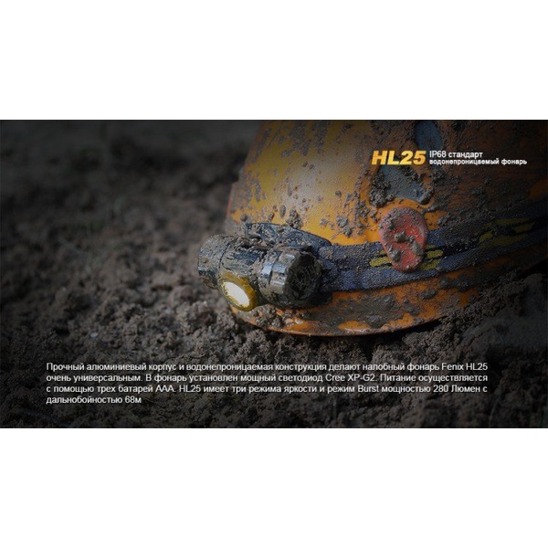 Фонарь налобный Fenix HL25 XP-G2 (R5) Желтый