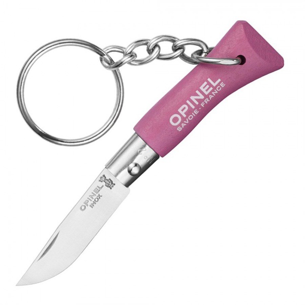 Нож-брелок Opinel №2 нержавеющая сталь розовый