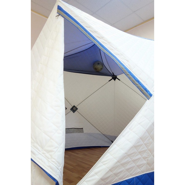 Палатка для зимней рыбалки Пингвин Призма Премиум Термолайт (каркас В95Т1) бело-синий