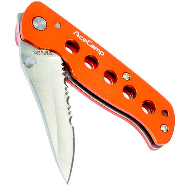 Нож складной AceCamp Folding Serrated Knife