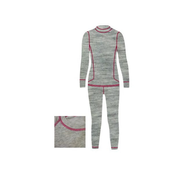 Термобелье детское NordKapp Neva серый меланж/розовый