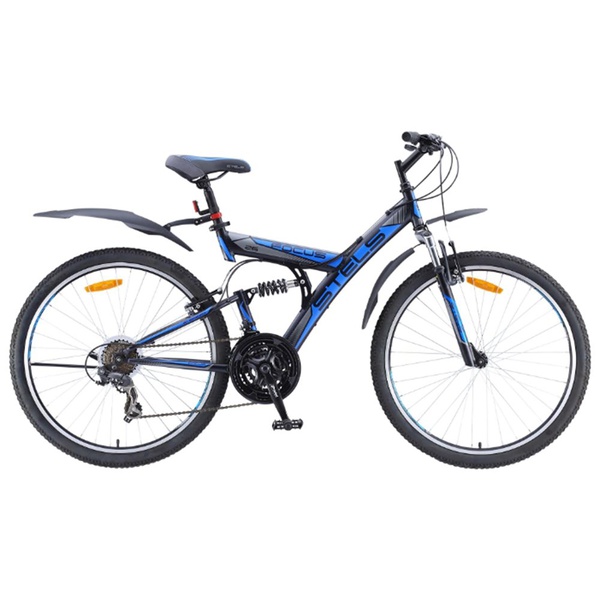 Велосипед Stels Focus V 21 sp 26 (2016) черный/серый/синий