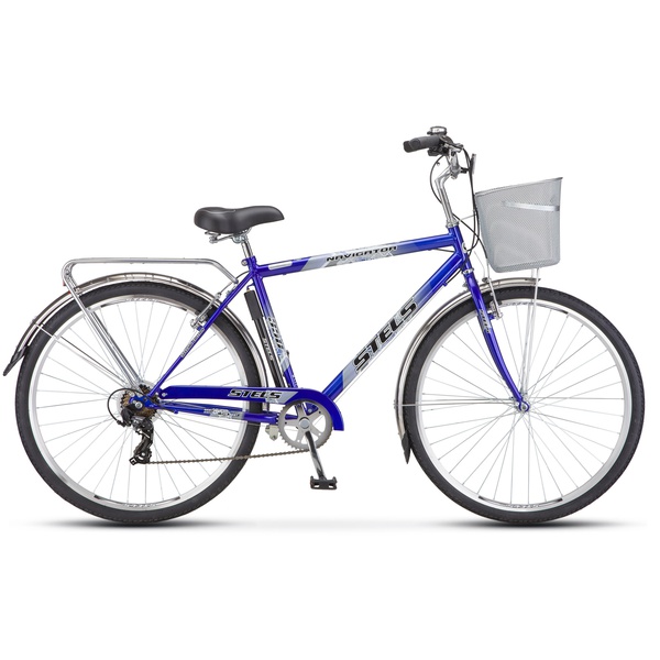 Велосипед Stels Navigator 28" 350 Gent Z010 с корзиной (2018) синий