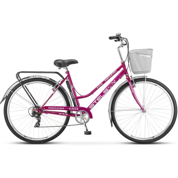Велосипед Stels Navigator 28" 355 Lady Z010 с корзиной (2016) фиолетовый