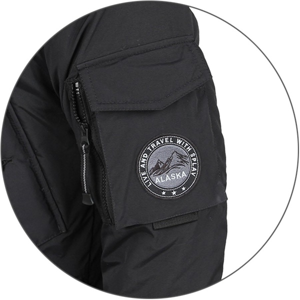 Куртка Сплав Аляска черный каматт нат. мех