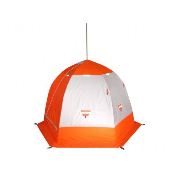 Палатка для зимней рыбалки Пингвин 2 (2-сл.) (каркас В95Т1) бело-оранжевый