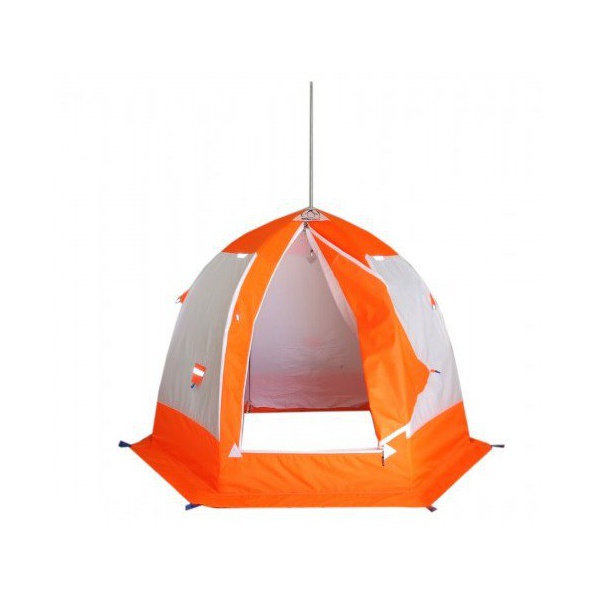 Палатка для зимней рыбалки Пингвин 2 (2-сл.) (каркас В95Т1) бело-оранжевый
