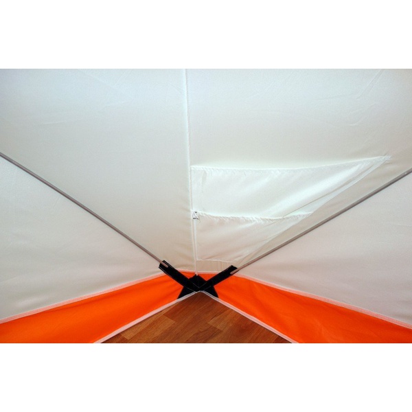 Палатка для зимней рыбалки Пингвин Призма (1-сл) (каркас В95Т1) бело-оранжевый