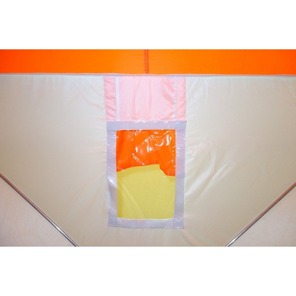 Палатка для зимней рыбалки Пингвин Призма (1-сл) (каркас В95Т1) бело-оранжевый