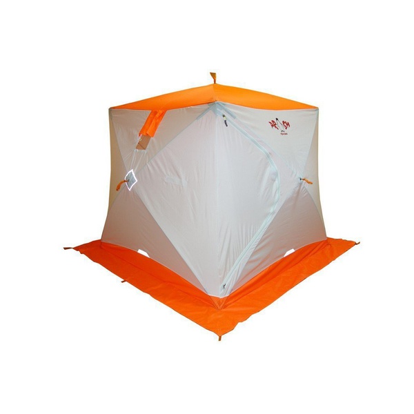 Палатка для зимней рыбалки Пингвин Призма (1-сл) (каркас В95Т1) бело-оранжевый