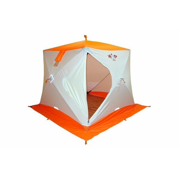 Палатка для зимней рыбалки Пингвин Призма (1-сл) (каркас В95Т1) бело-оранжевый