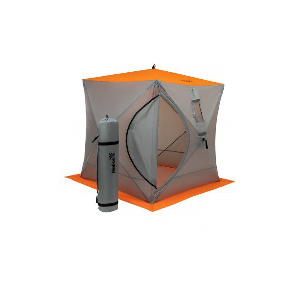 Палатка для зимней рыбалки Helios Куб 1.8x1.8м серый/оранжевый