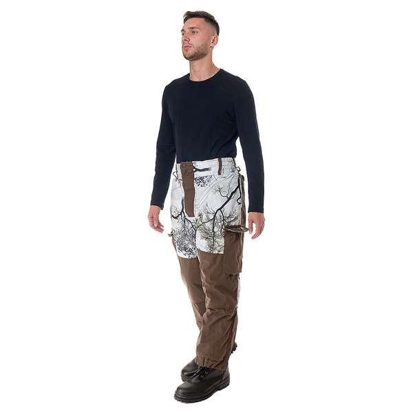 Костюм Huntsman Ангара, зимний (Алова-Мембрана) Белый лес (кусты)/Коричневый