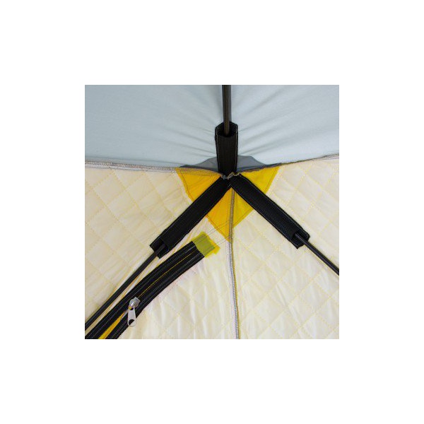 Палатка для зимней рыбалки Helios Куб 1.8х1.8м (утепленная) Желтый/серый