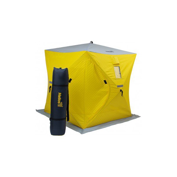 Палатка для зимней рыбалки Helios Куб 1.8х1.8м (утепленная) Желтый/серый