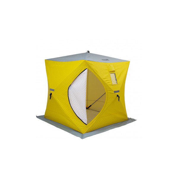 Палатка для зимней рыбалки Helios Куб 1.8х1.8м (утепленная) Желтый/серый