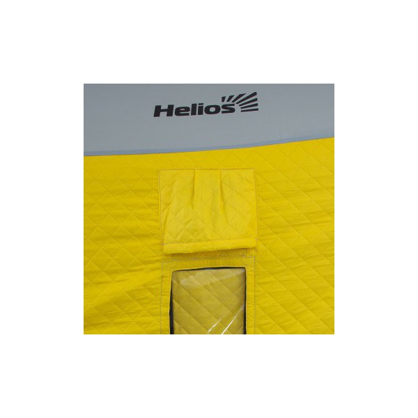 Палатка для зимней рыбалки Helios Куб 1.8х1.8м (утепленная) Желтый/серый