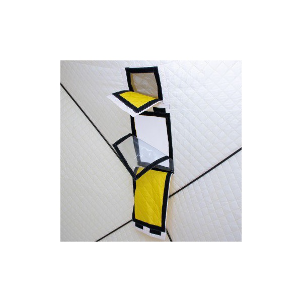 Палатка для зимней рыбалки Helios Куб 1.8х1.8м (утепленная) Желтый/серый