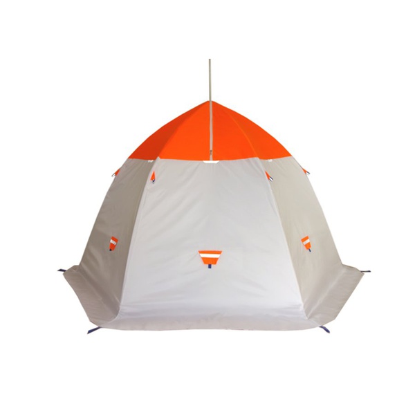 Палатка для зимней рыбалки Пингвин 3.5 (2-сл.) (каркас В95Т1) бело-оранжевый