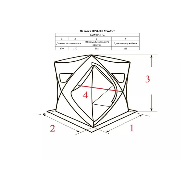 Палатка для зимней рыбалки Higashi Comfort