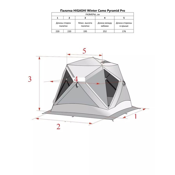 Палатка для зимней рыбалки Higashi Winter Camo Pyramid Pro