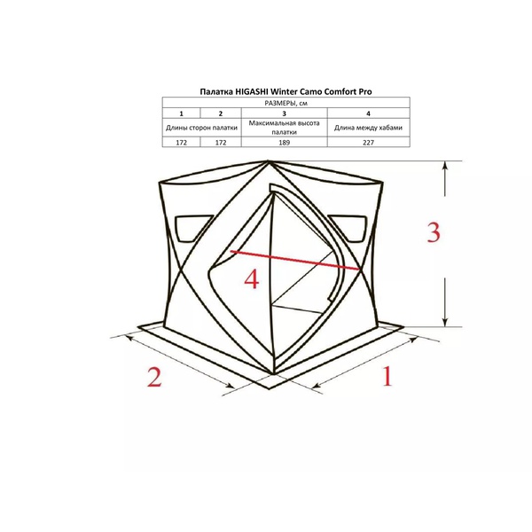 Палатка для зимней рыбалки Higashi Winter Camo Comfort Pro