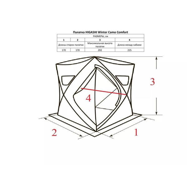 Палатка для зимней рыбалки Higashi Winter Camo Comfort