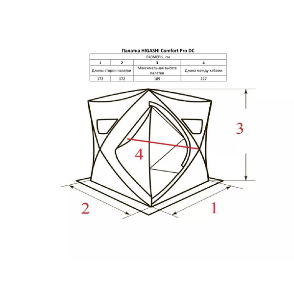 Палатка для зимней рыбалки Higashi Comfort Pro DC синий