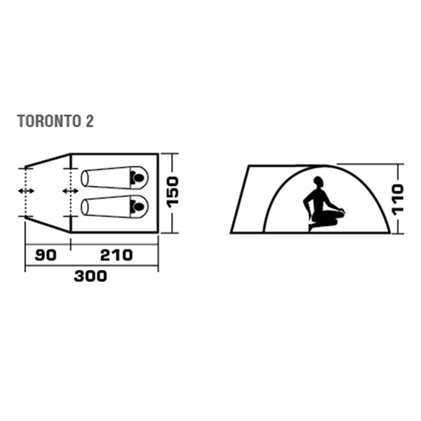 Палатка Jungle Camp Toronto 2 зелёный/оливковый