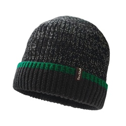 Шапка Dexshell Cuffed Beanie DH353 (водонепроницаемая) черная с зеленой полоской