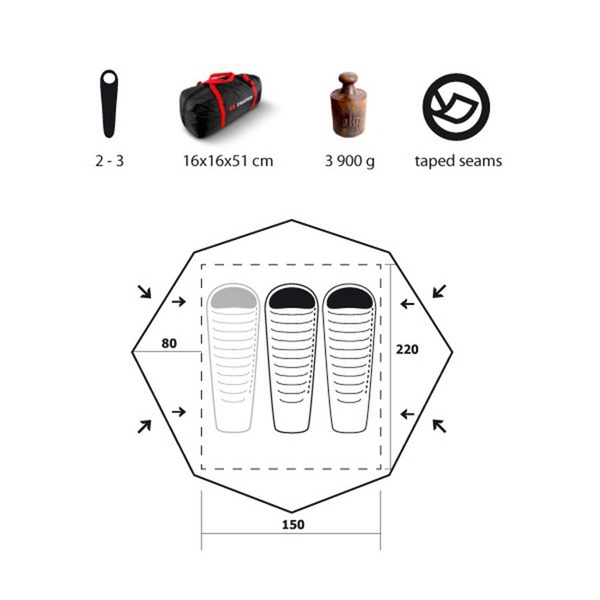 Палатка Trimm Ohio 2+1 зеленый