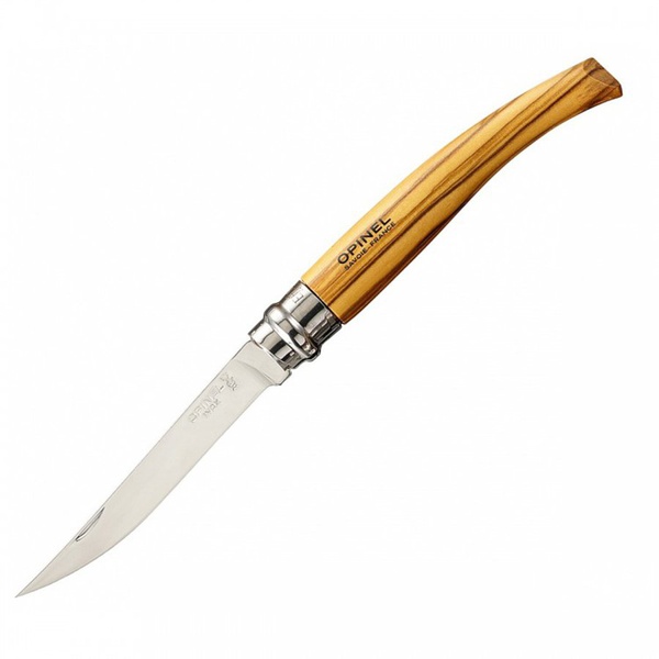 Нож филейный Opinel №10 нержавеющая сталь, рукоять оливковое дерево