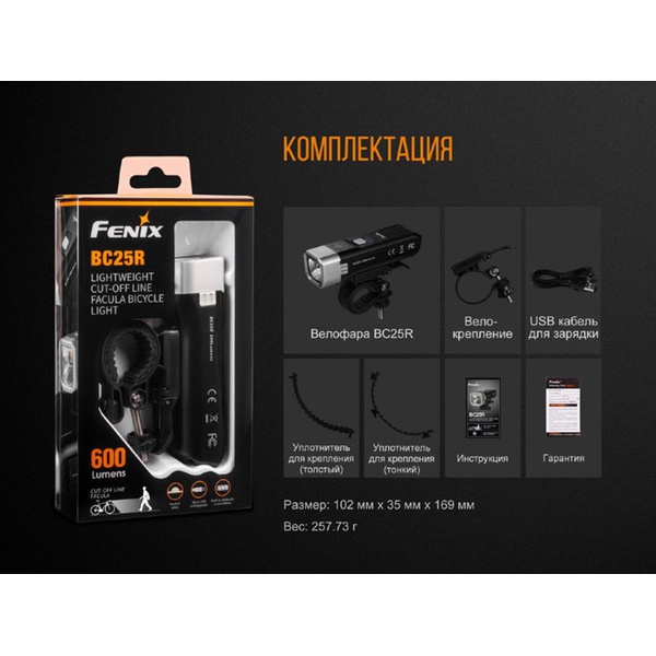 Велофара Fenix BC25R Cree XP-G3