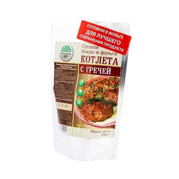 Готовое блюдо Кронидов Каша гречневая с котлетой