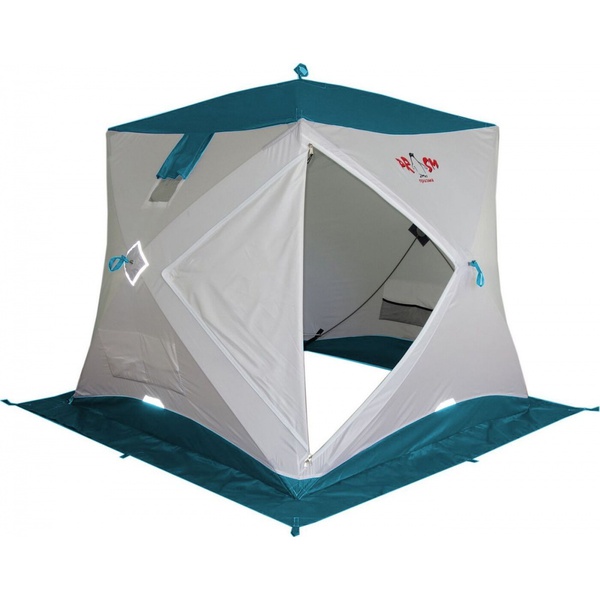 Палатка для зимней рыбалки Пингвин Призма Премиум 215x215 (1-сл) (каркас В95Т1) бело-зелёный