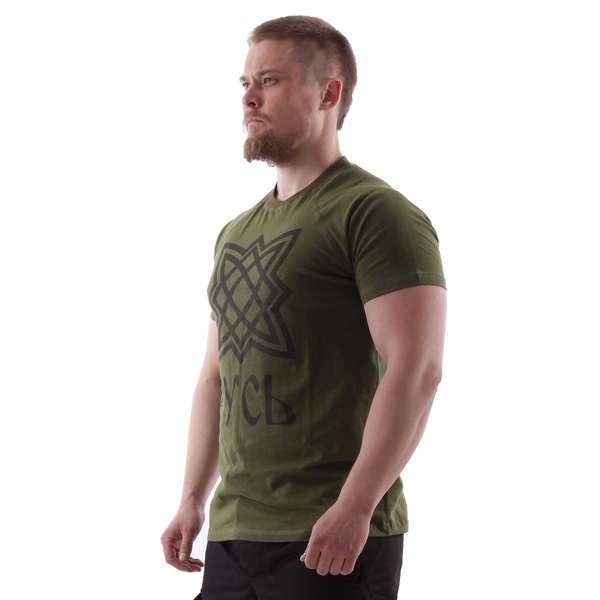 Футболка Keotica "Русь" олива с черным