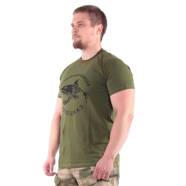 Футболка Keotica "Рыболовный спецназ" олива с черным