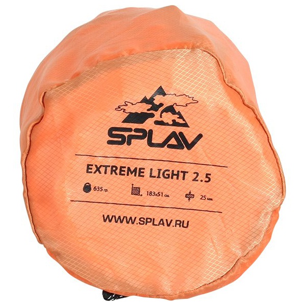 Коврик самонадувающийся Сплав Extreme Light 2.5 Оранжевый