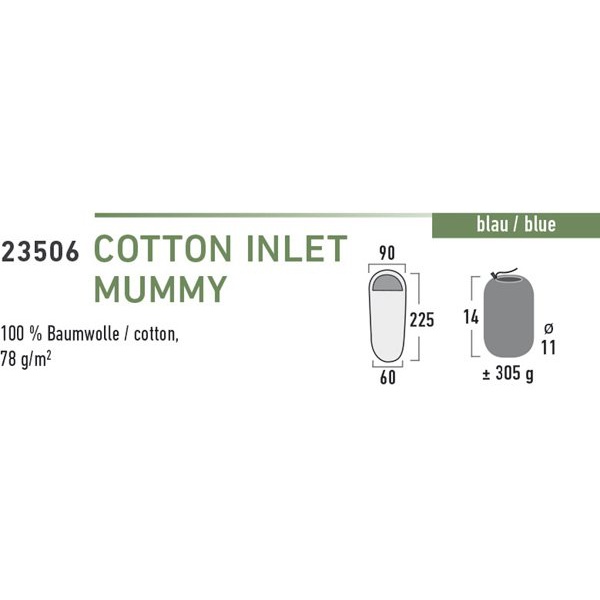 Вкладыш в спальный мешок High Peak Cotton Inlett Mummy